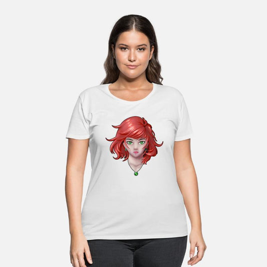 Anime girl with pretty jewelry in color