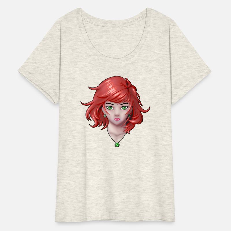 Anime girl with pretty jewelry in color