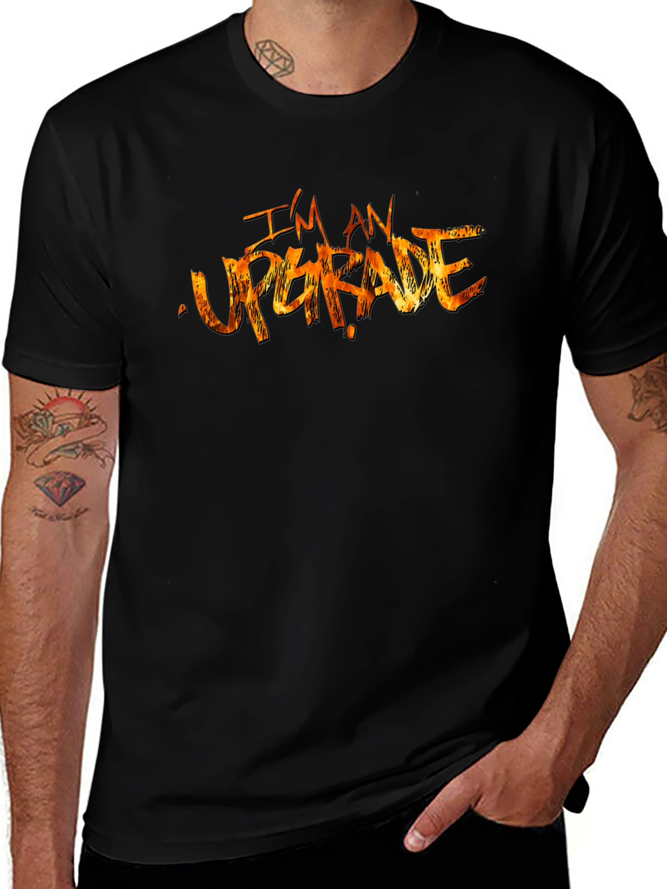 Im an Upgrade Graphic Black T-Shirt