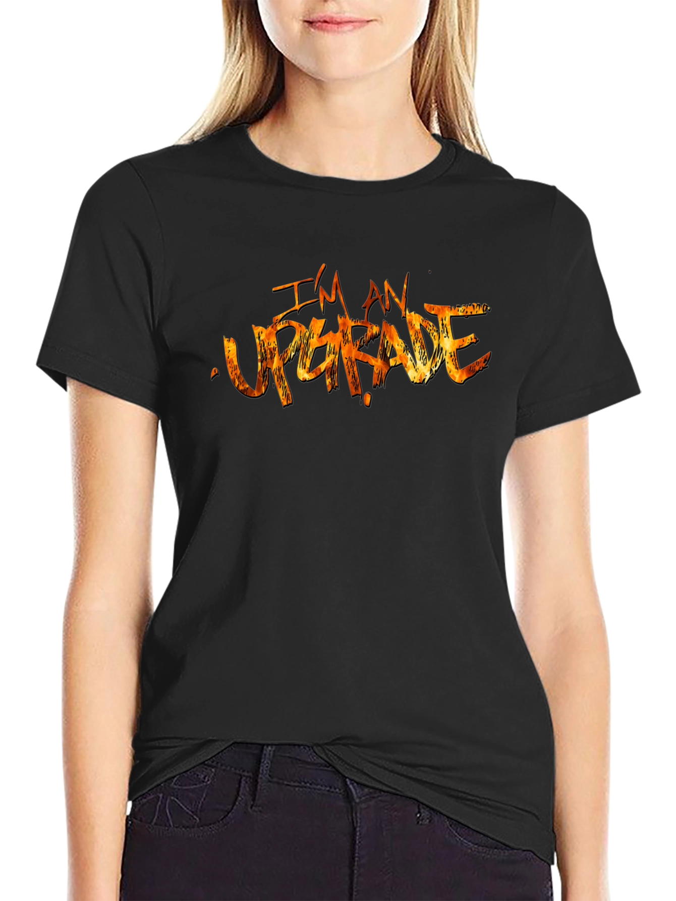 Im an Upgrade Graphic Black T-Shirt