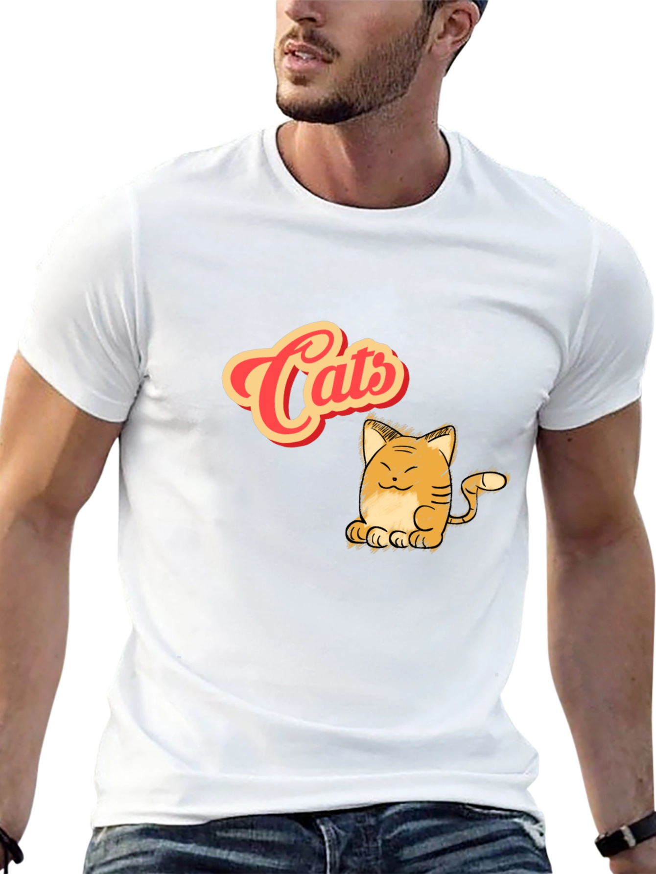 Cute Cats Graphic Black T-Shirt