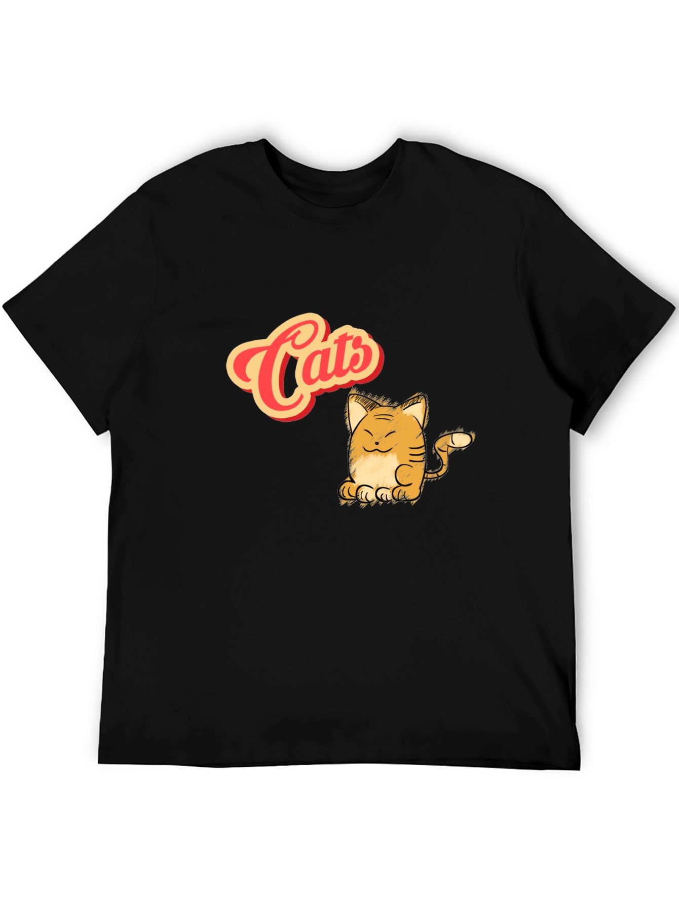 Cute Cats Graphic Black T-Shirt