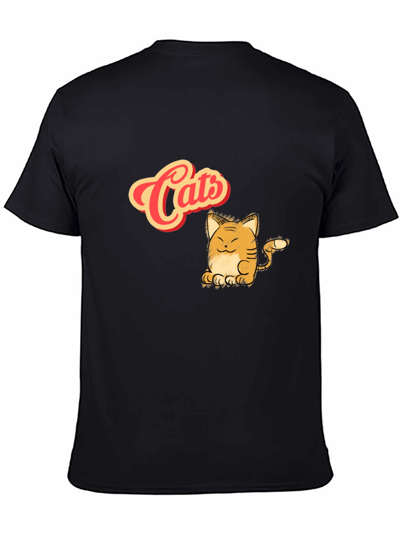 Cute Cats Graphic Black T-Shirt