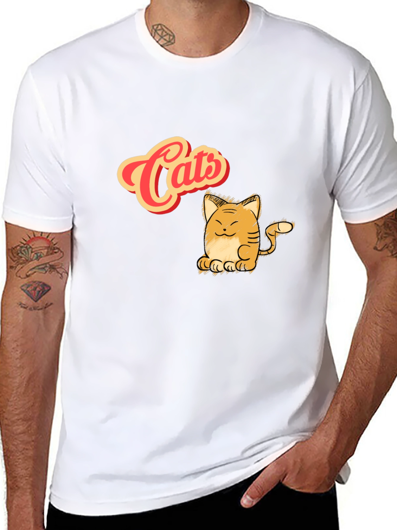Cute Cats Graphic Black T-Shirt