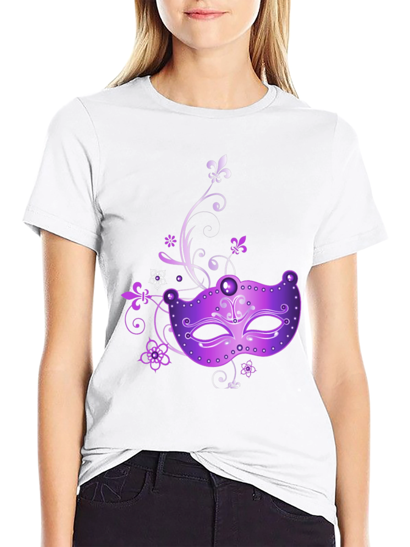 Mardi Gras Mask Graphic T-Shirt
