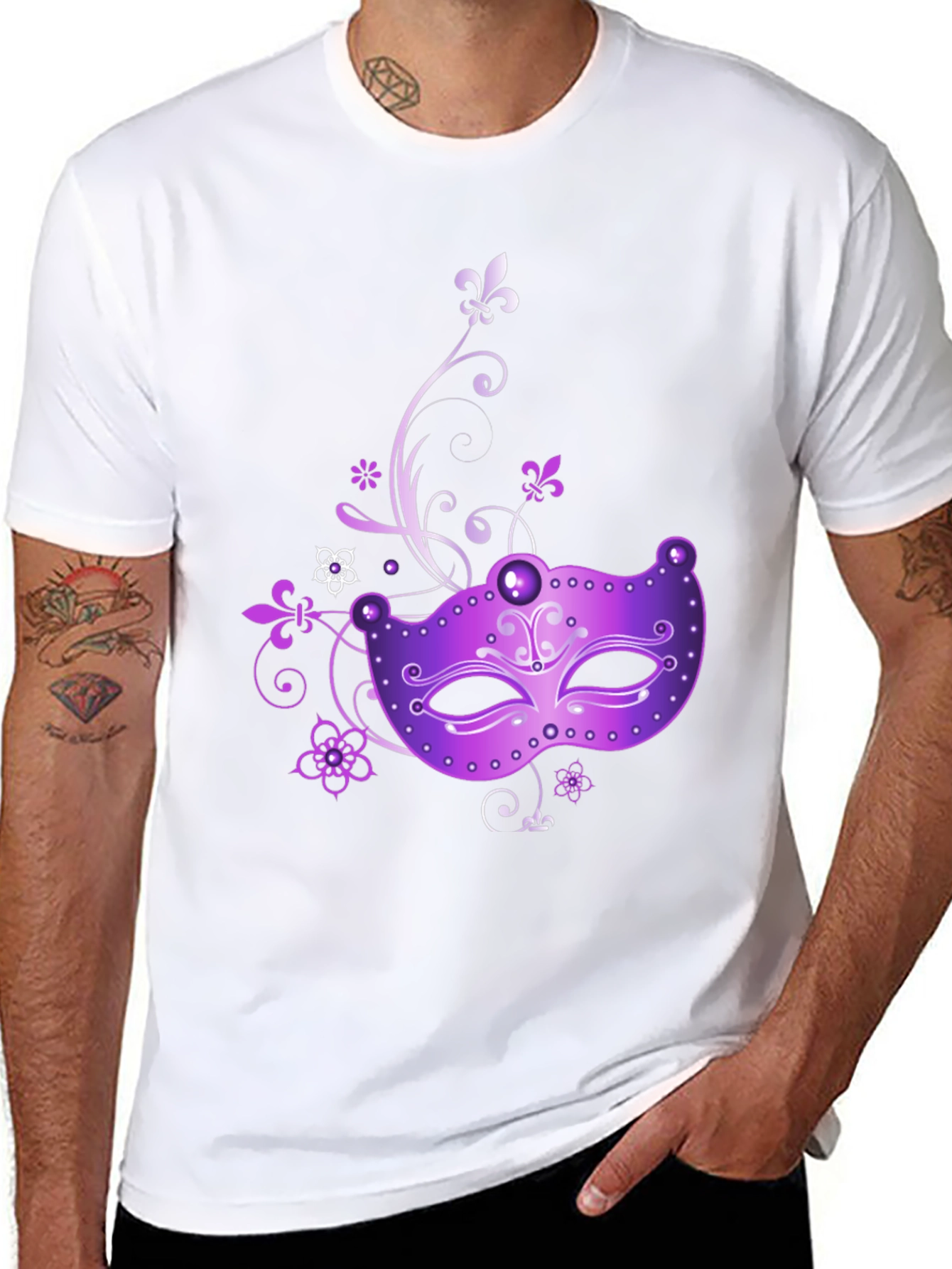 Mardi Gras Mask Graphic T-Shirt
