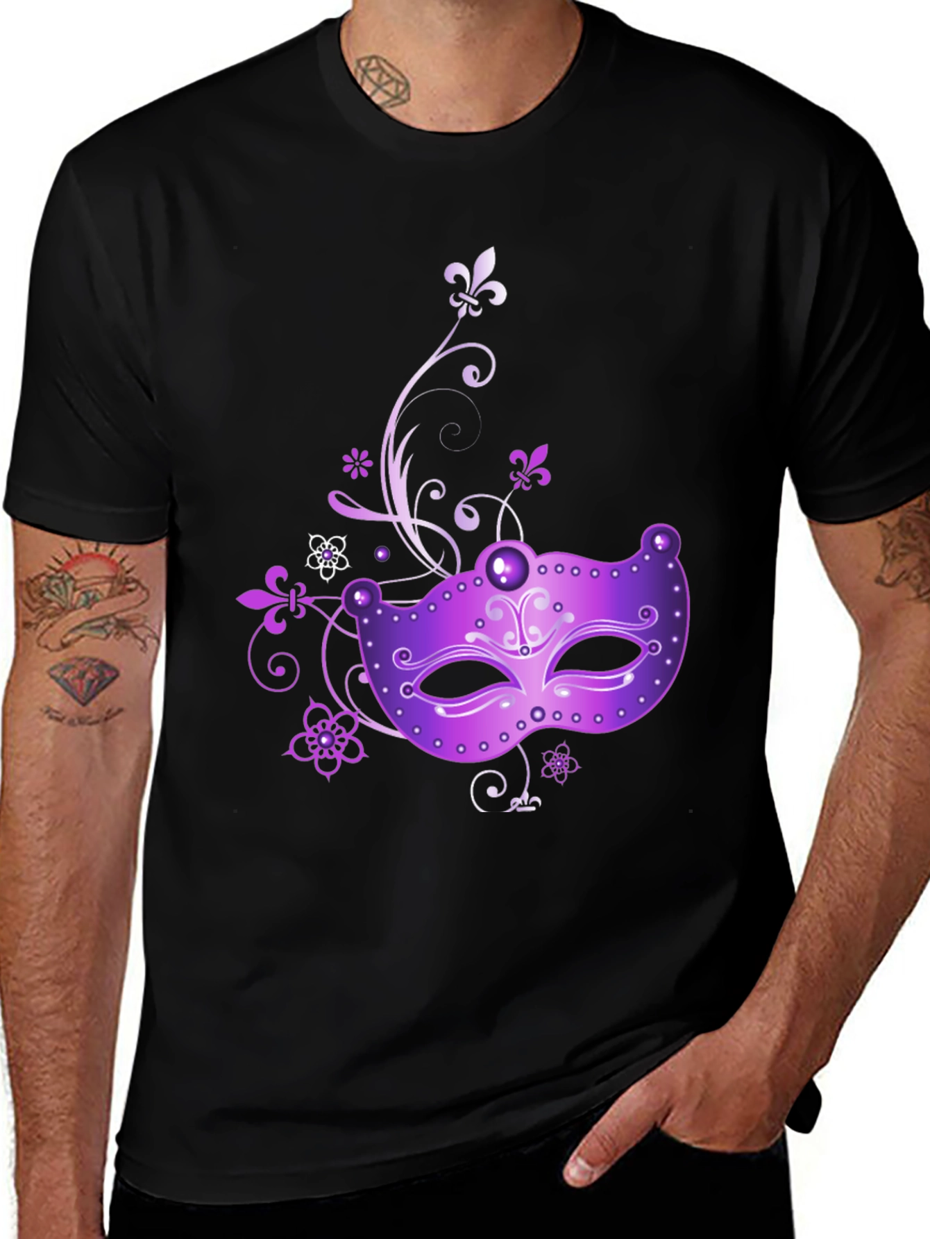 Mardi Gras Mask Graphic T-Shirt