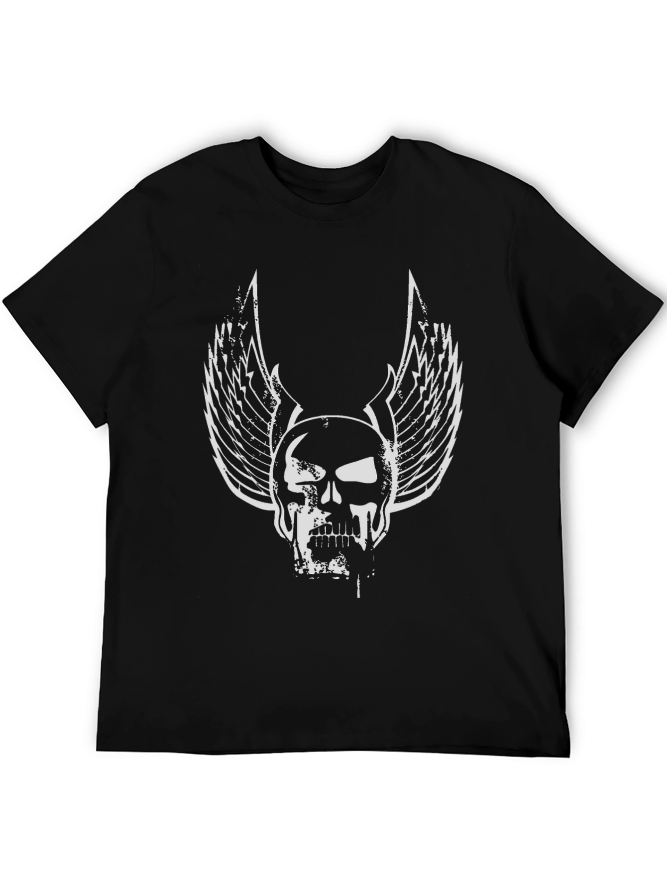 Skull Wings Graphic Black T-Shirt
