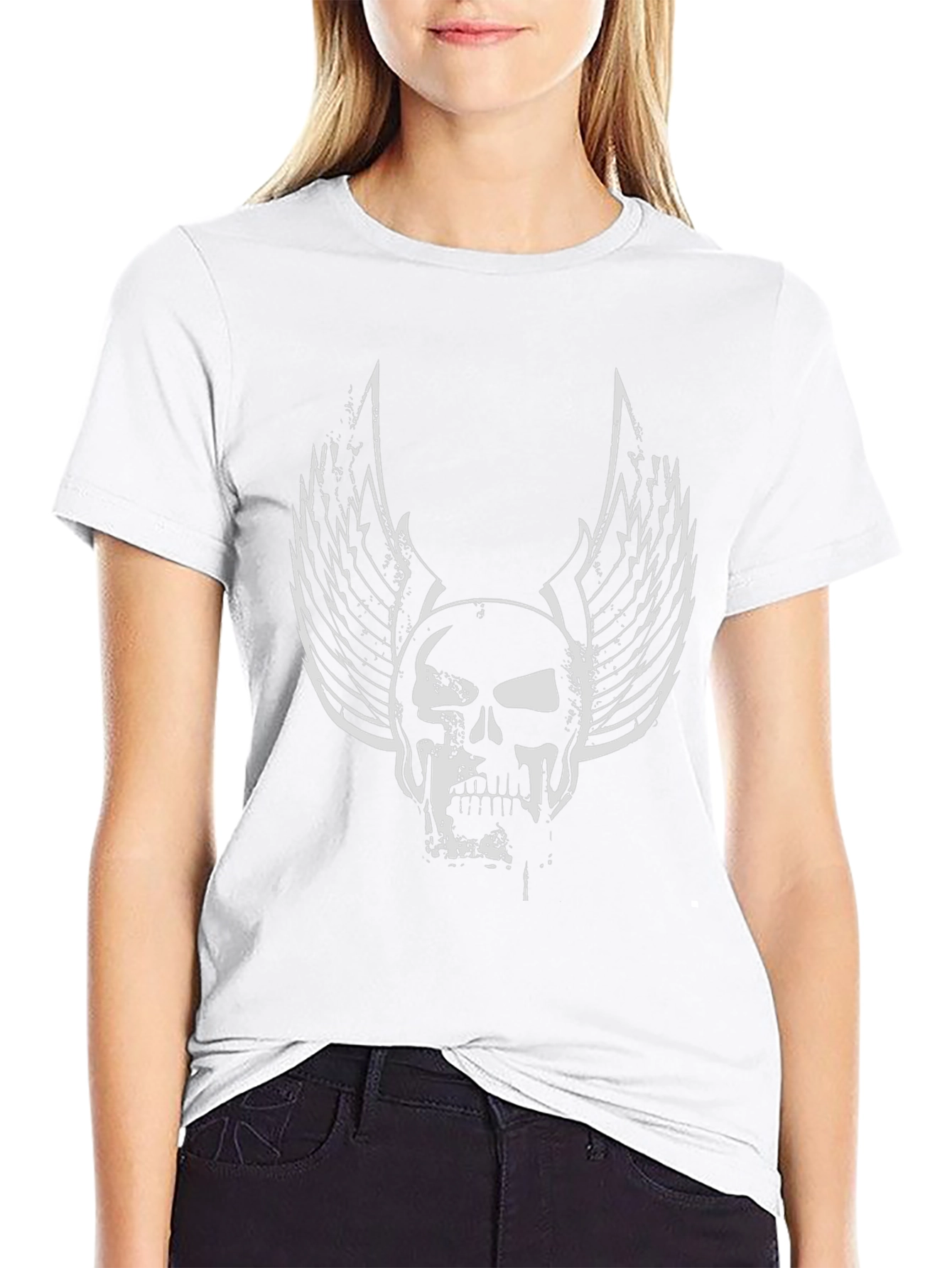 Skull Wings Graphic Black T-Shirt