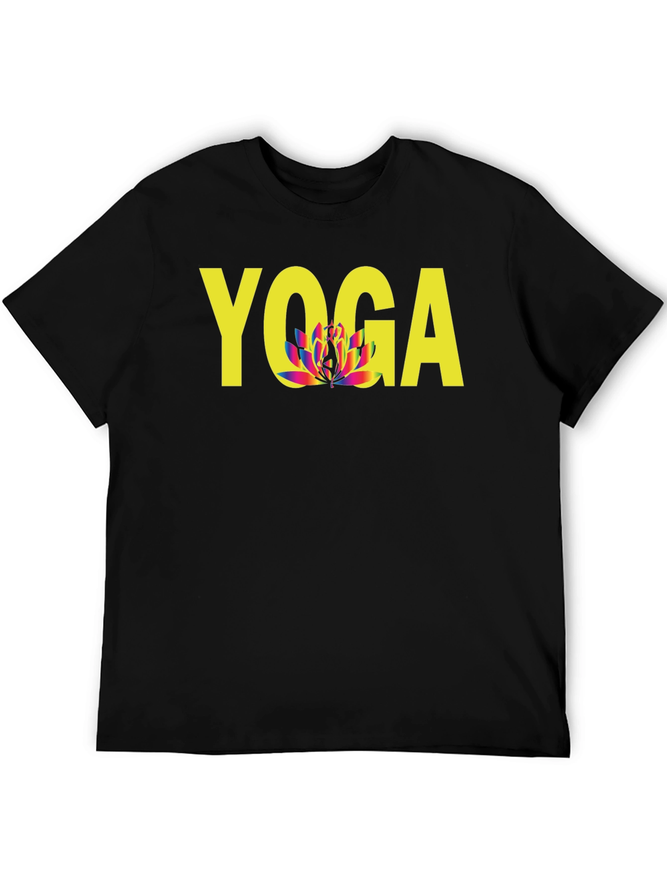 Yoga Lotus Flower Graphic Tee - Unisex Black T-Shirt