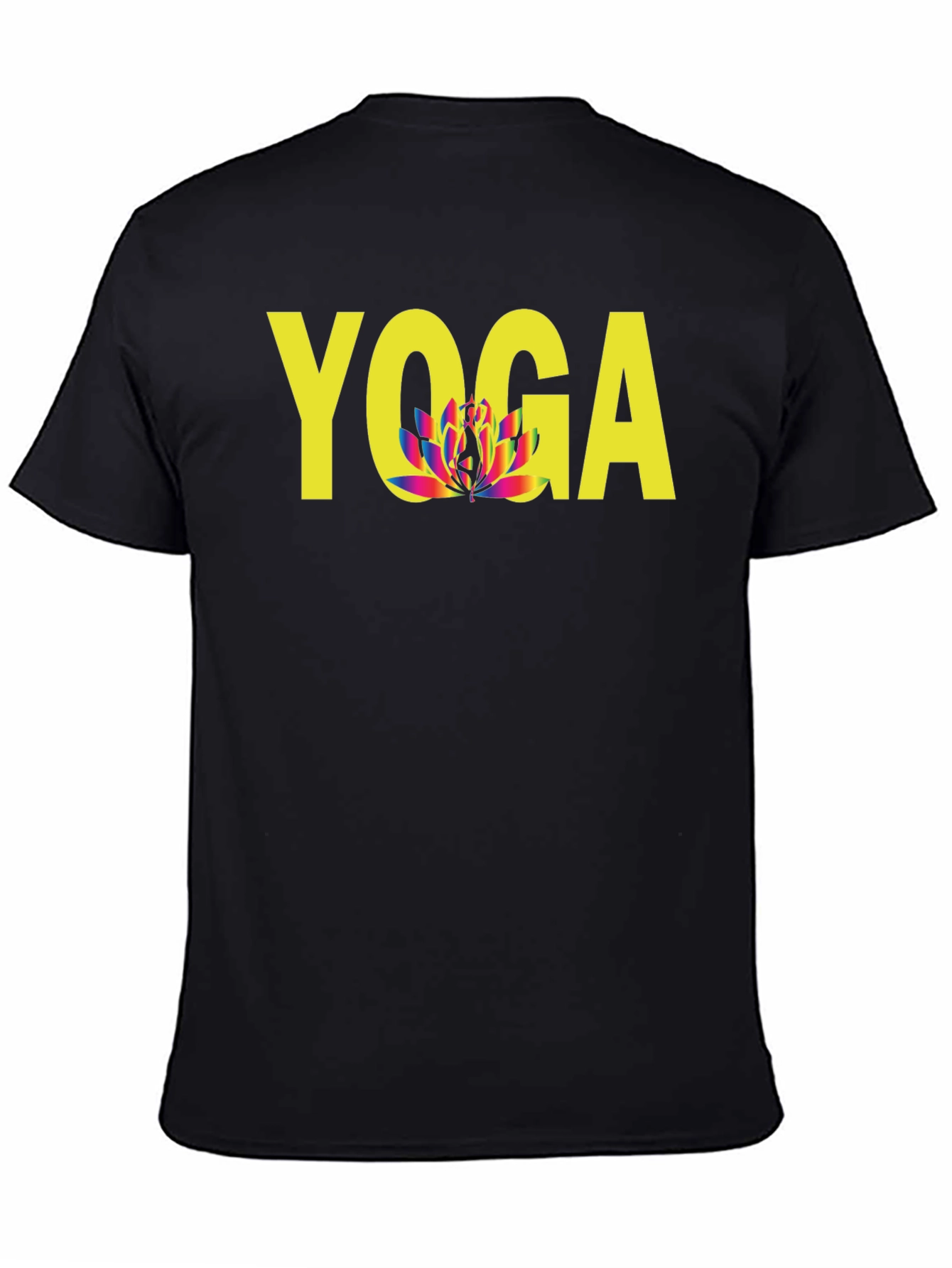 Yoga Lotus Flower Graphic Tee - Unisex Black T-Shirt