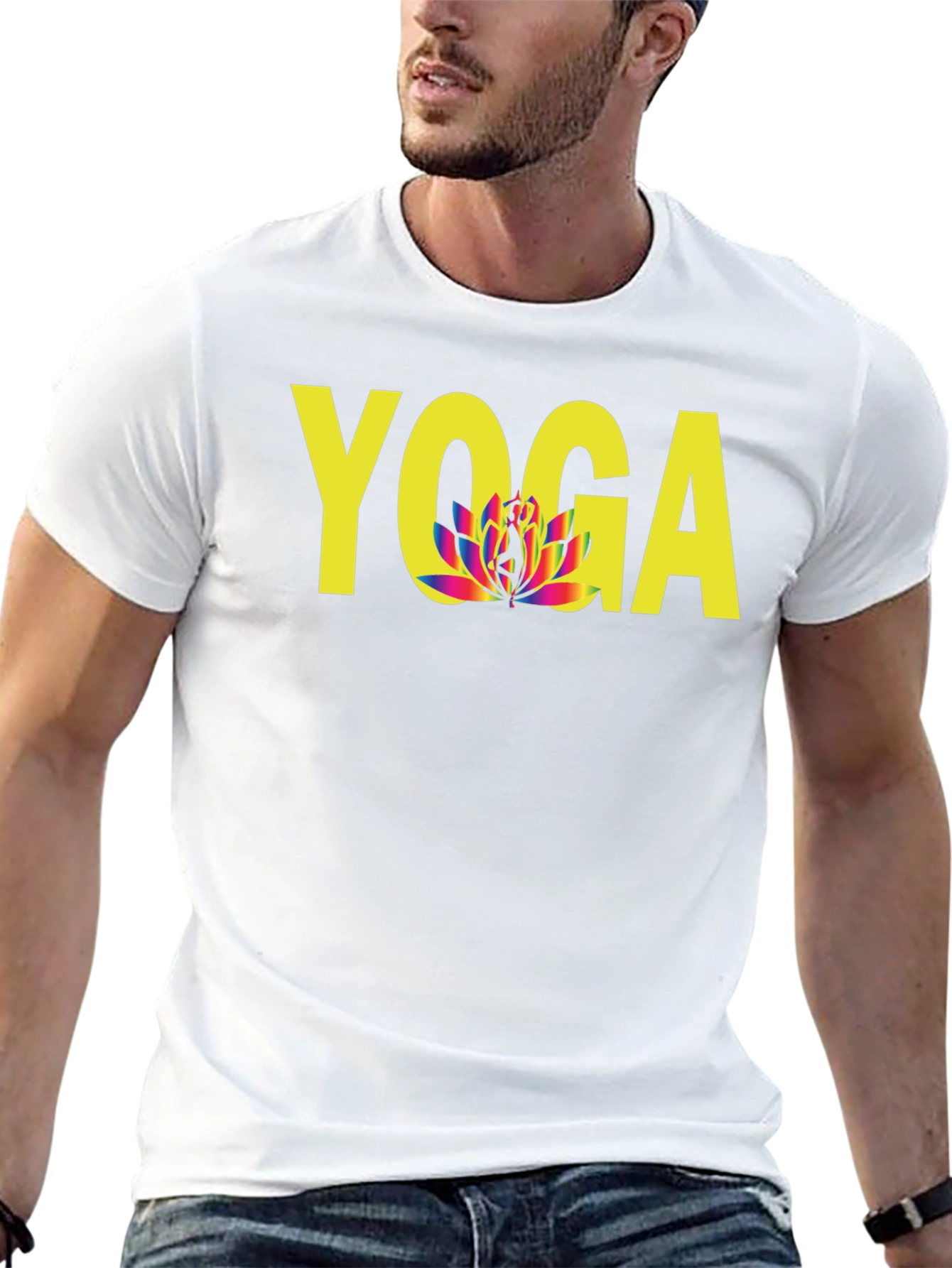 Yoga Lotus Flower Graphic Tee - Unisex Black T-Shirt