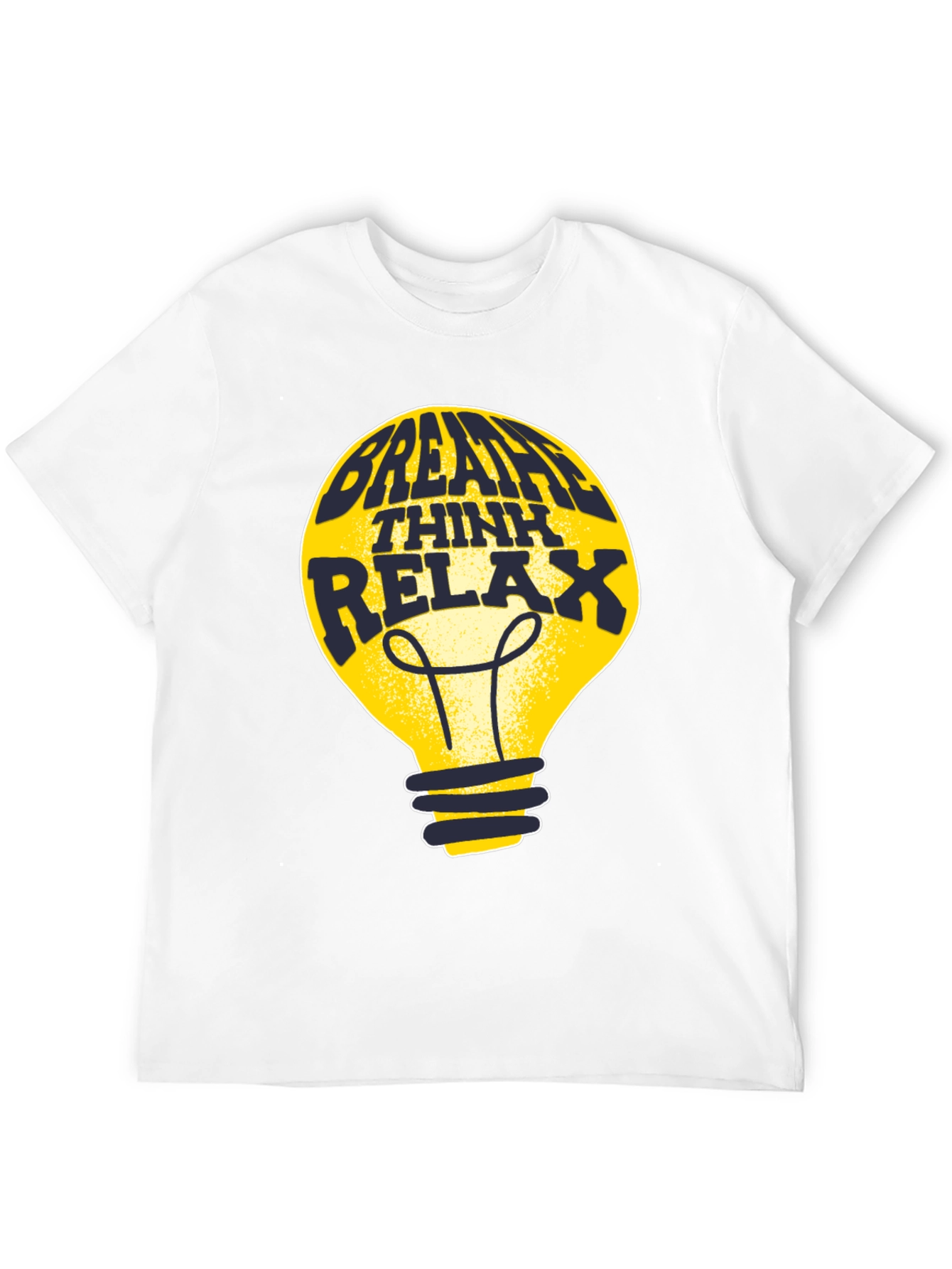 Breathe Think Relax Lightbulb Graphic Tee - Black