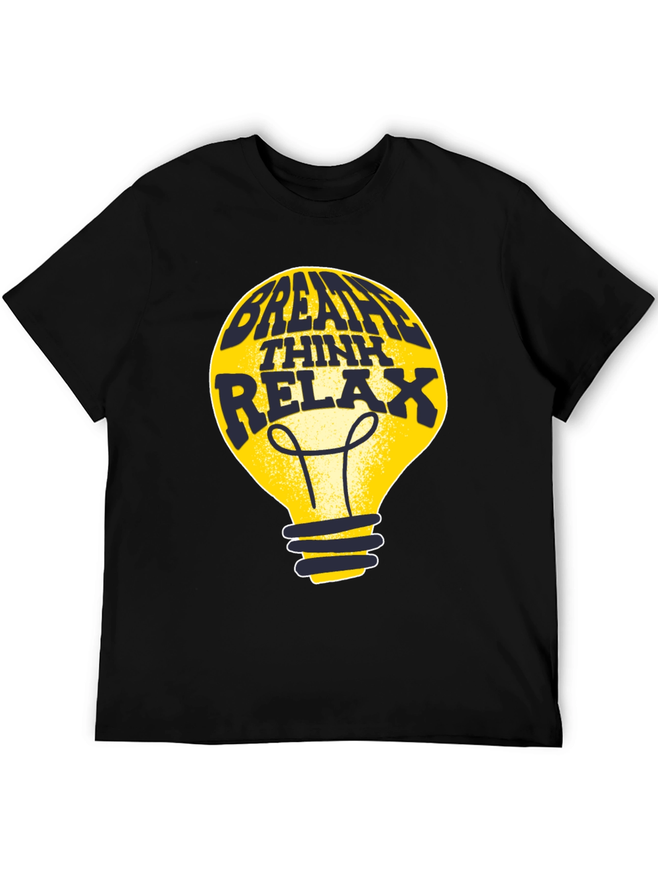 Breathe Think Relax Lightbulb Graphic Tee - Black
