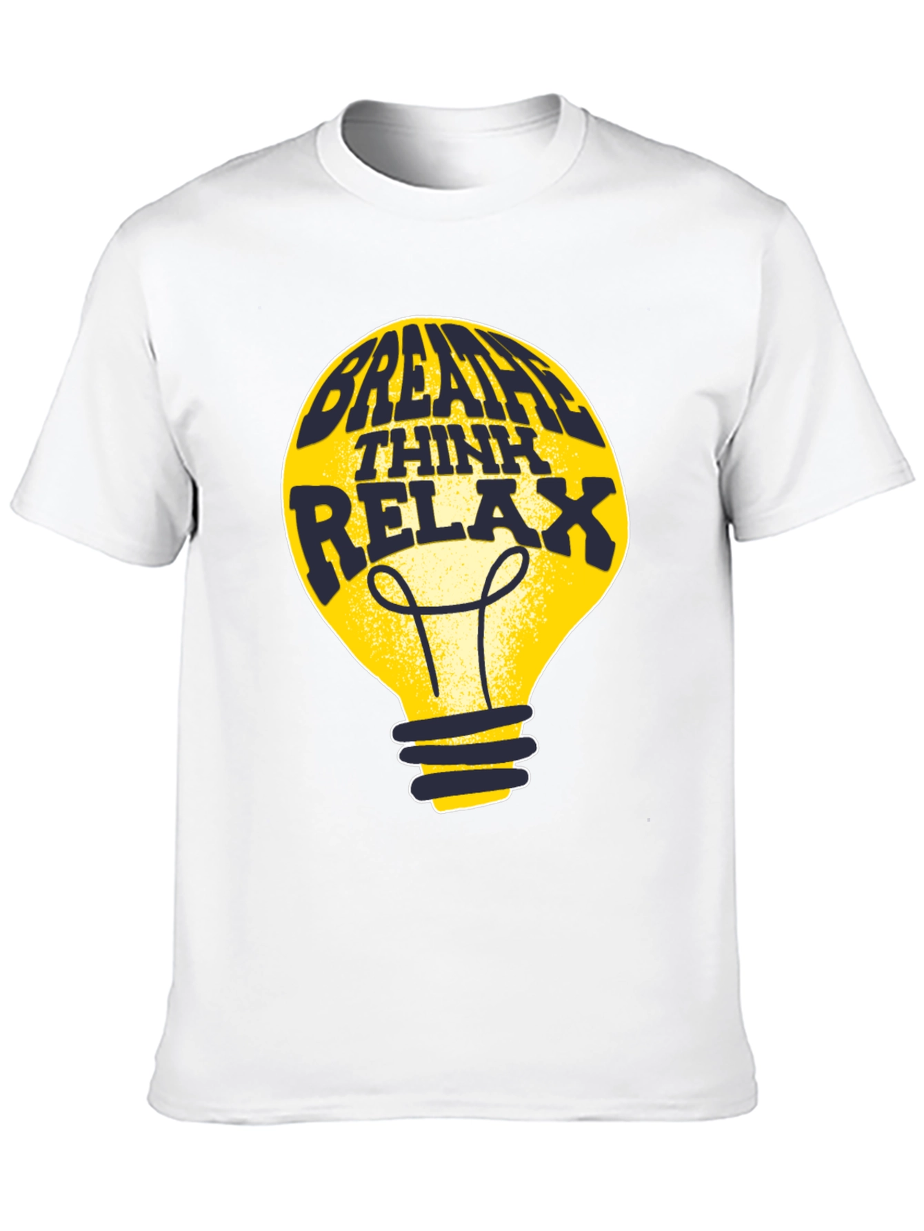 Breathe Think Relax Lightbulb Graphic Tee - Black