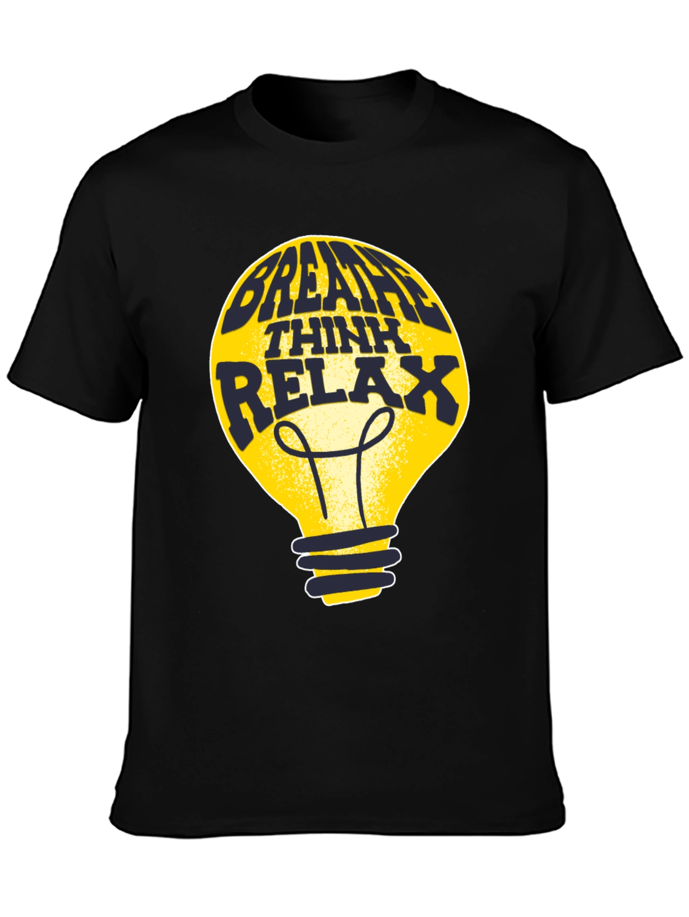 Breathe Think Relax Lightbulb Graphic Tee - Black