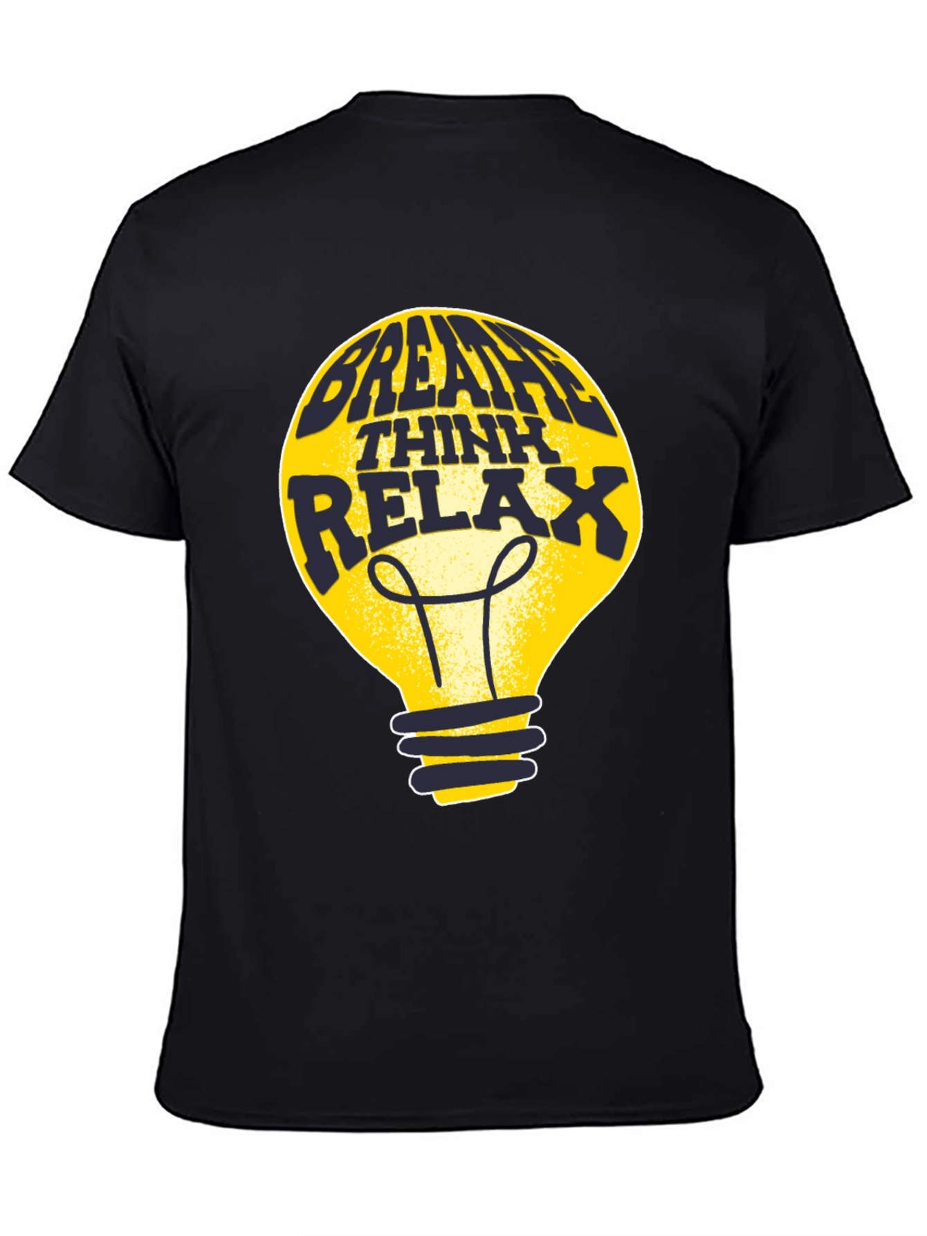 Breathe Think Relax Lightbulb Graphic Tee - Black