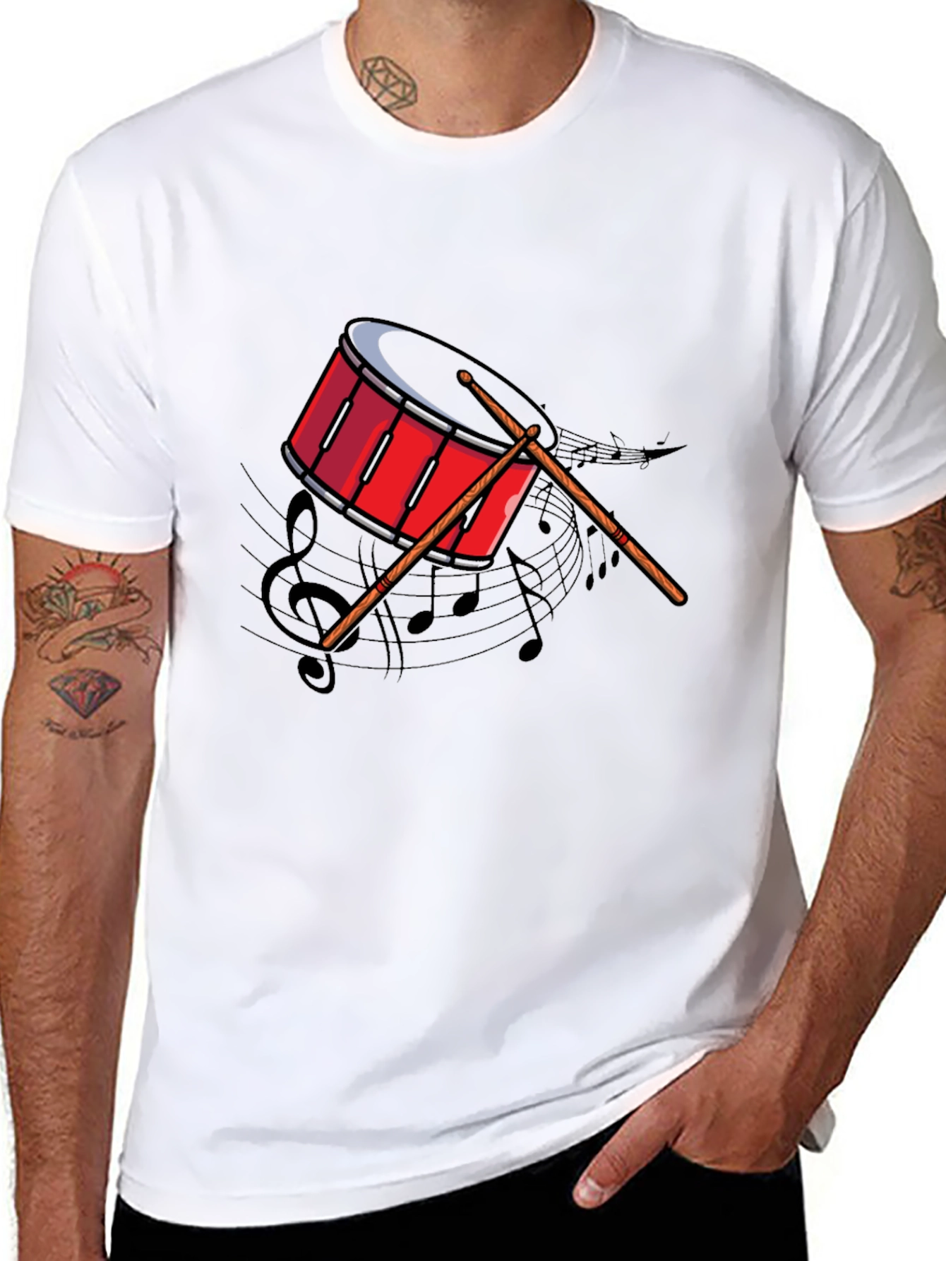 Drum Graphic Tee - Music Lovers T-Shirt
