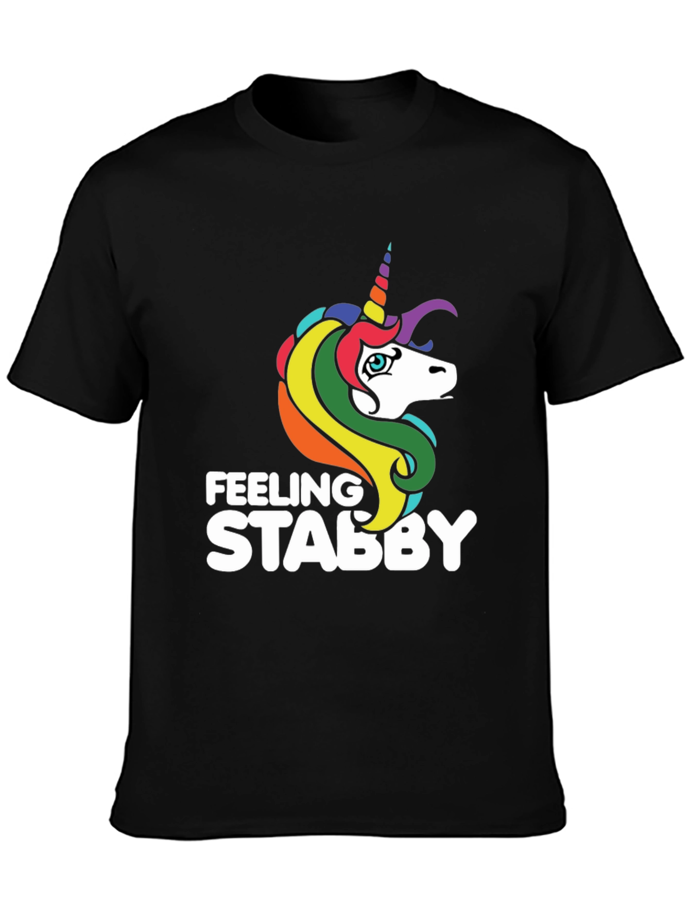 Feeling Stabby Unicorn T-Shirt - Black