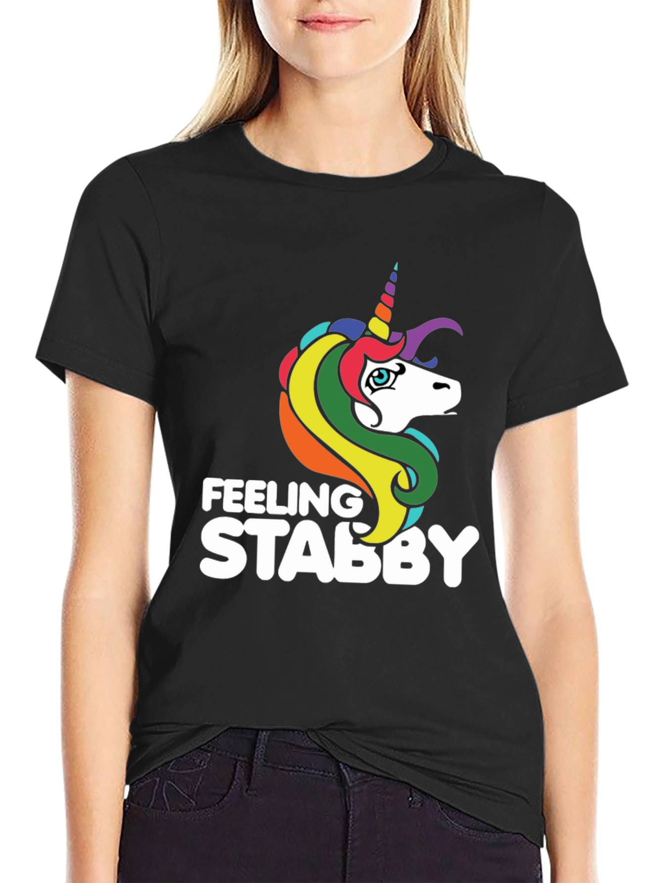 Feeling Stabby Unicorn T-Shirt - Black