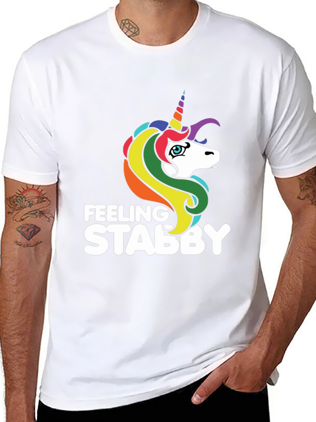 Feeling Stabby Unicorn T-Shirt - Black
