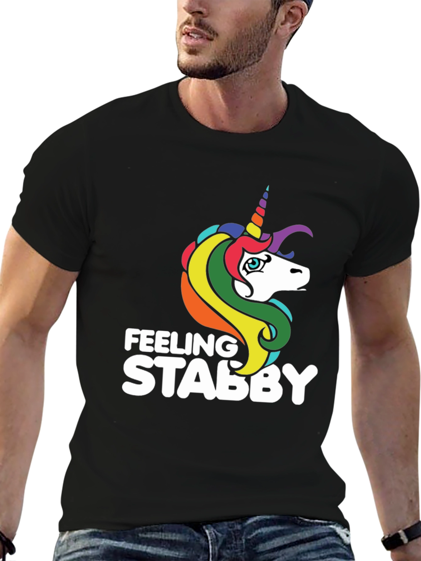 Feeling Stabby Unicorn T-Shirt - Black
