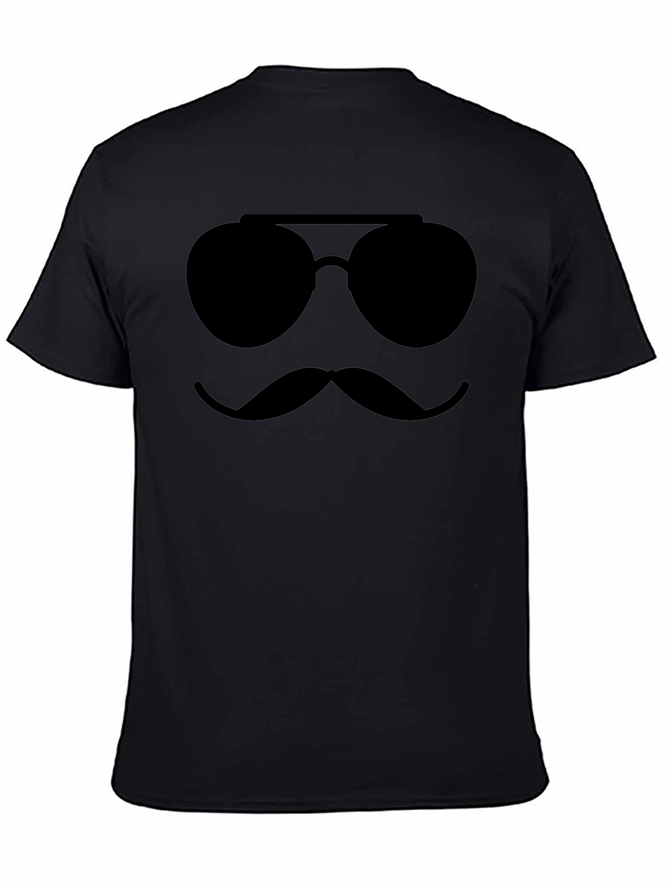 Cool Shades & Stache T-Shirt - Black Novelty Tee