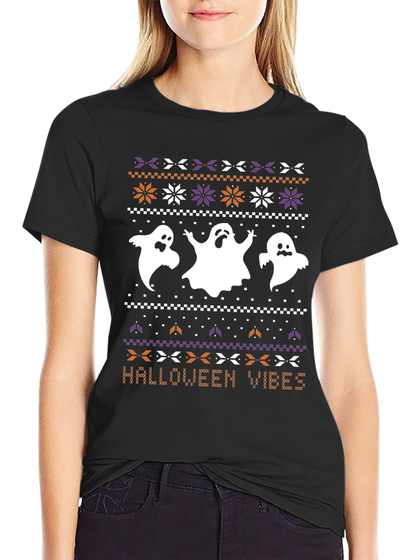 Halloween Vibes Ghost T-Shirt
