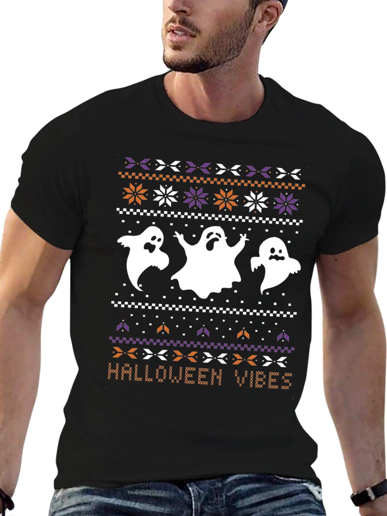 Halloween Vibes Ghost T-Shirt