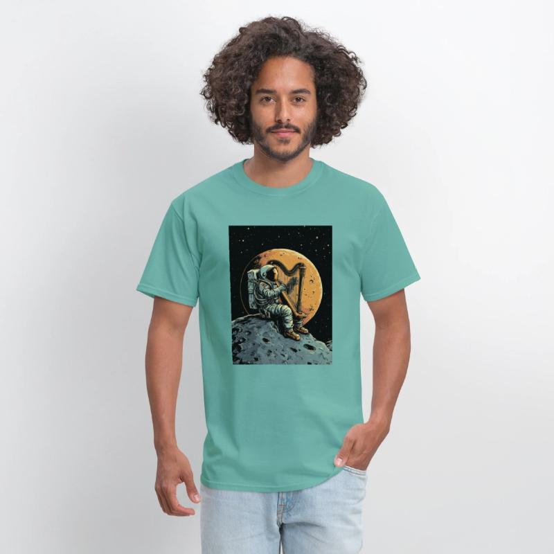 Astronaut playing Harp