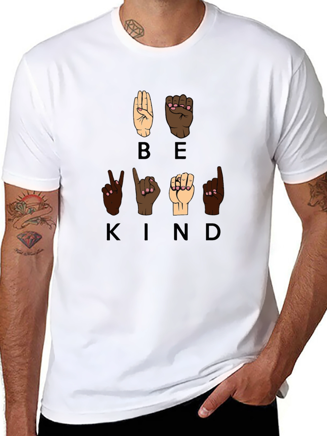 Be Kind Sign Language Graphic T-Shirt