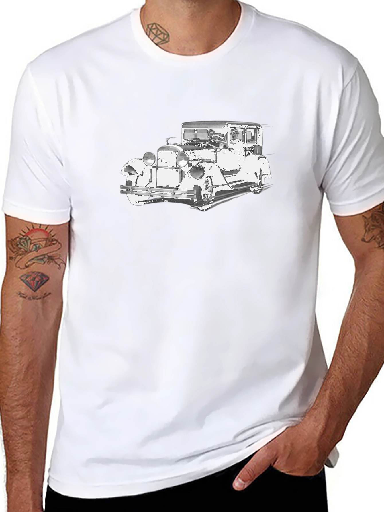Classic Car Graphic Black T-Shirt