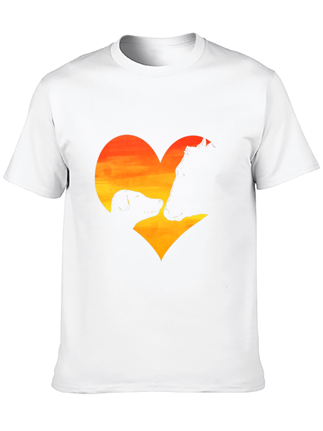 Dog & Cow Heart Graphic Black T-Shirt