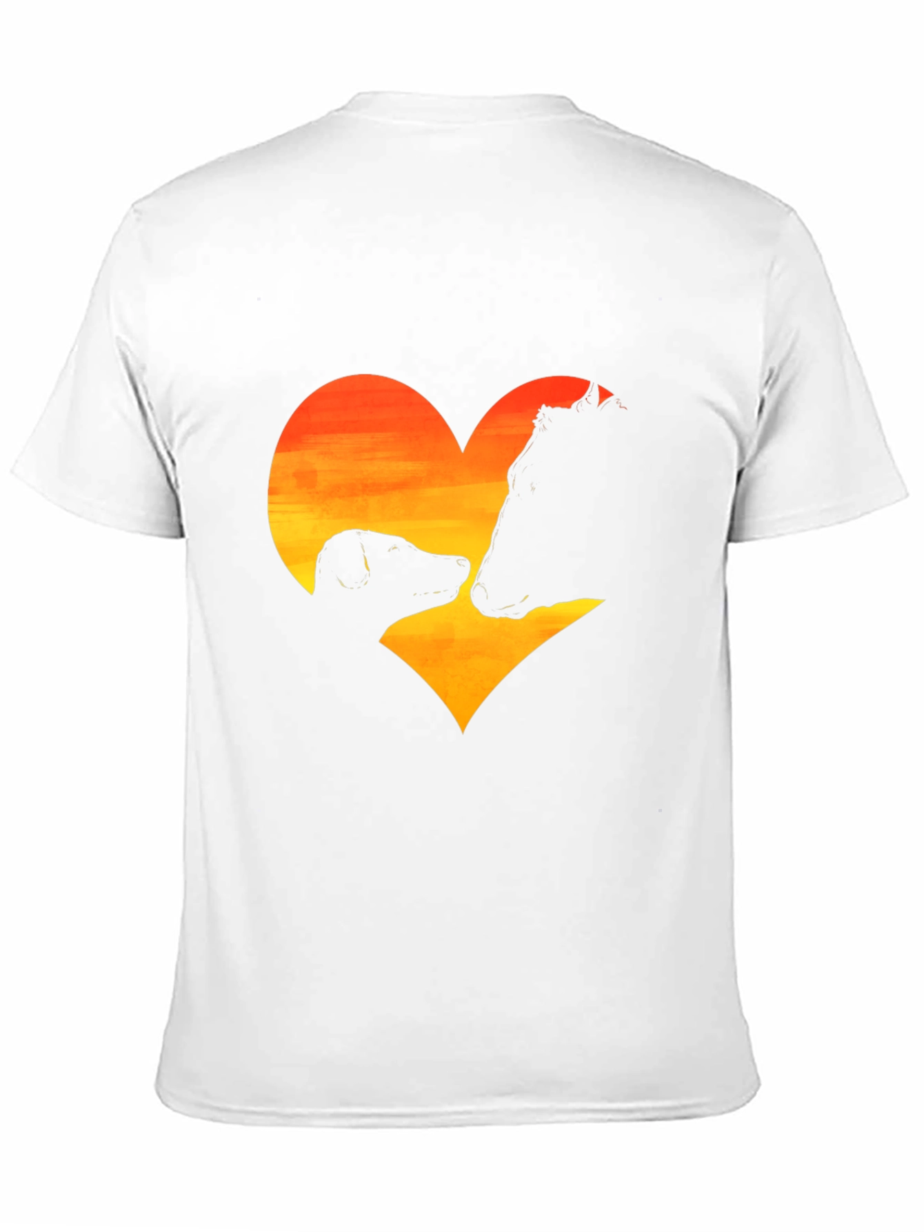 Dog & Cow Heart Graphic Black T-Shirt