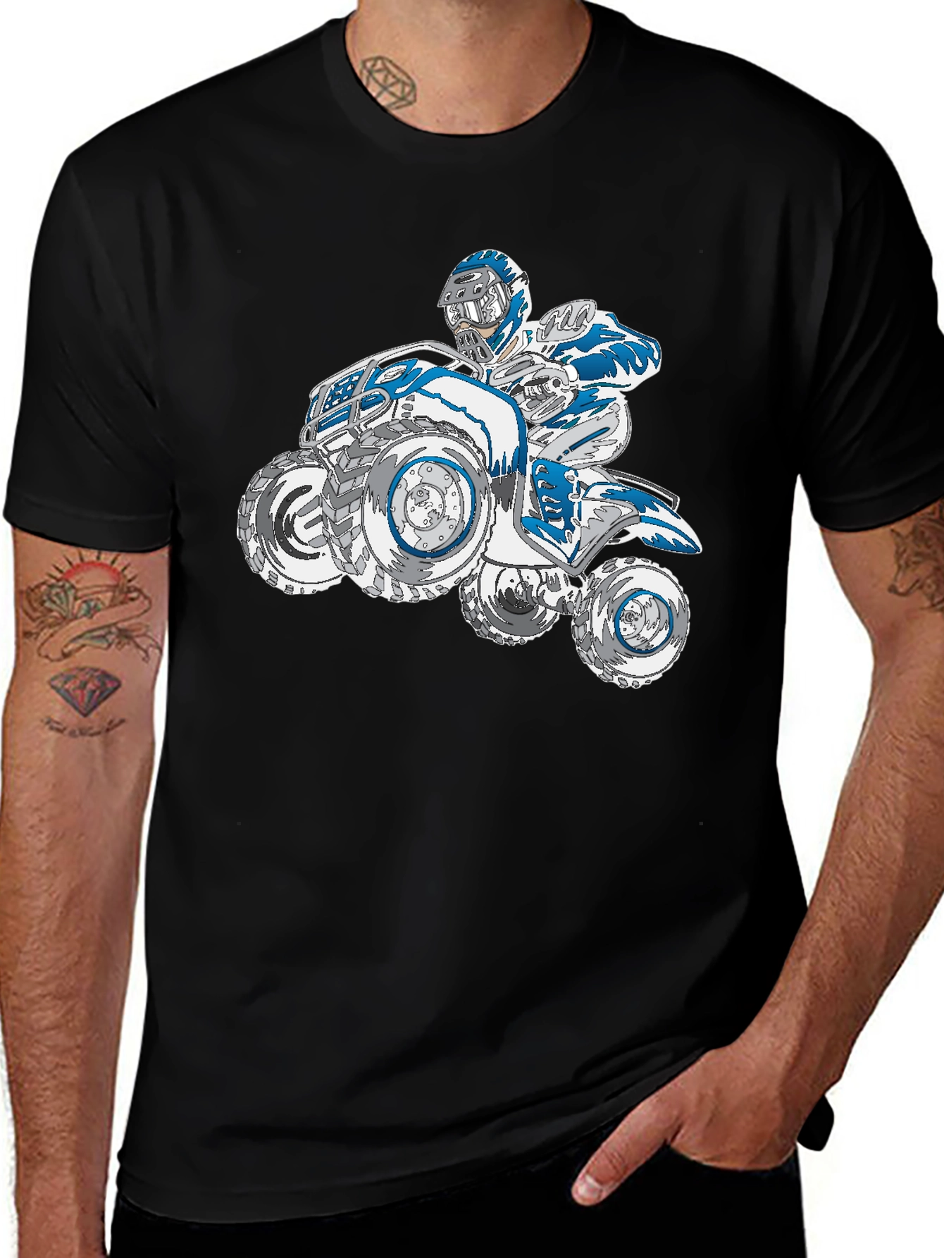 ATV Rider Graphic T-Shirt - Black