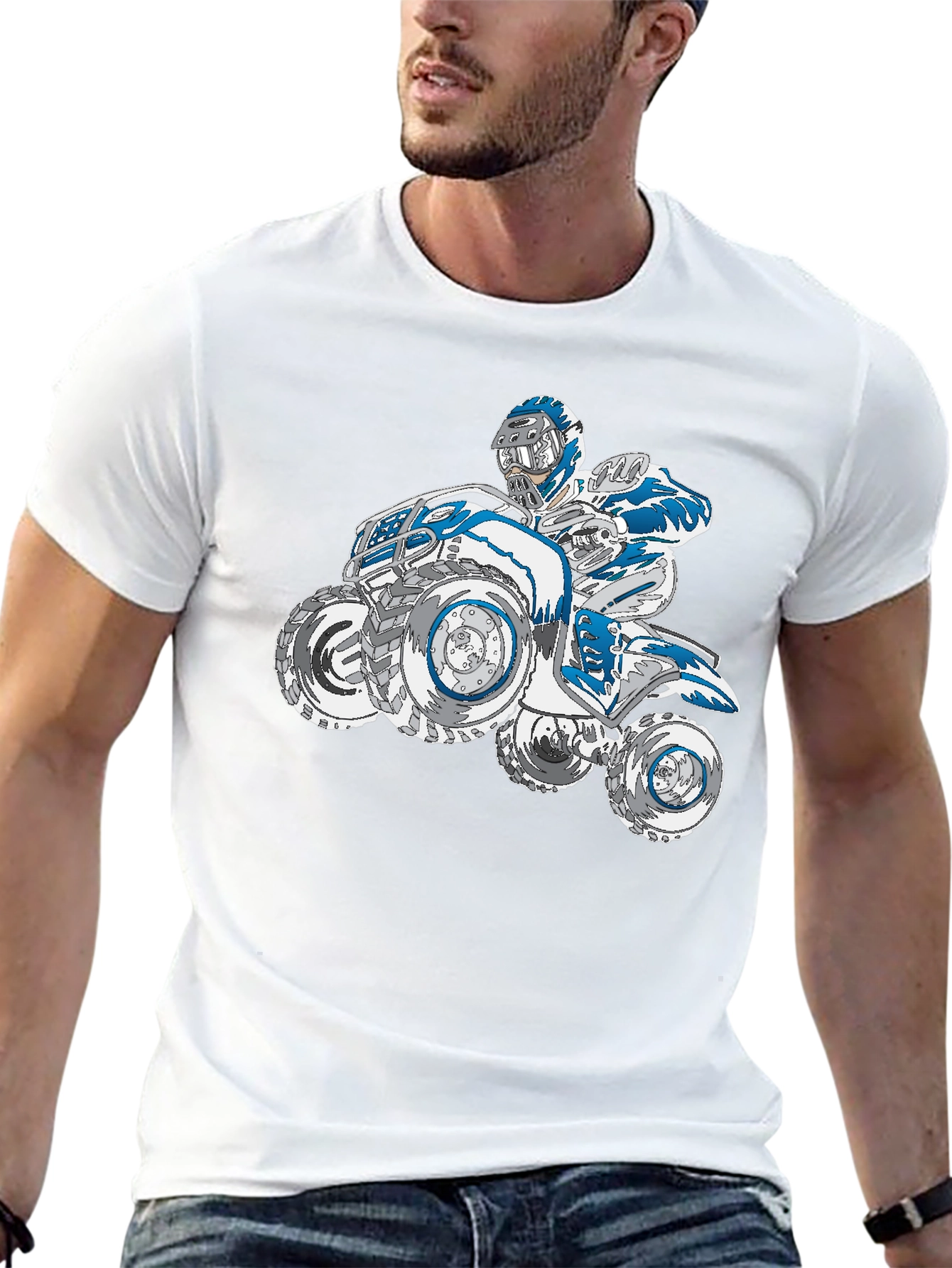 ATV Rider Graphic T-Shirt - Black