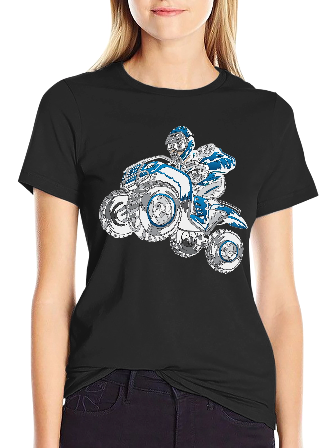ATV Rider Graphic T-Shirt - Black