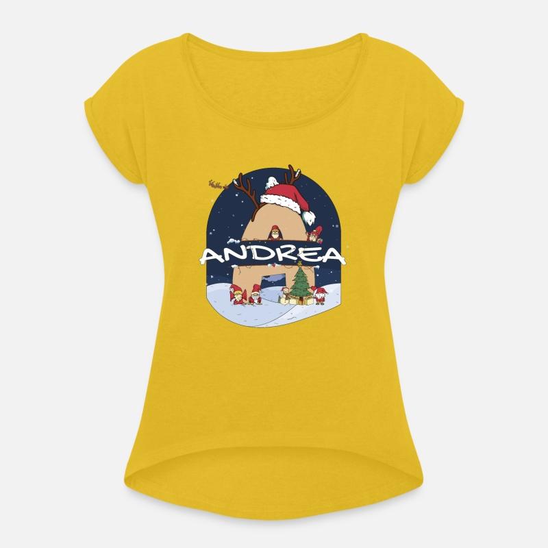 Awesome Andrea Name w Santa Hat in Xmas Theme