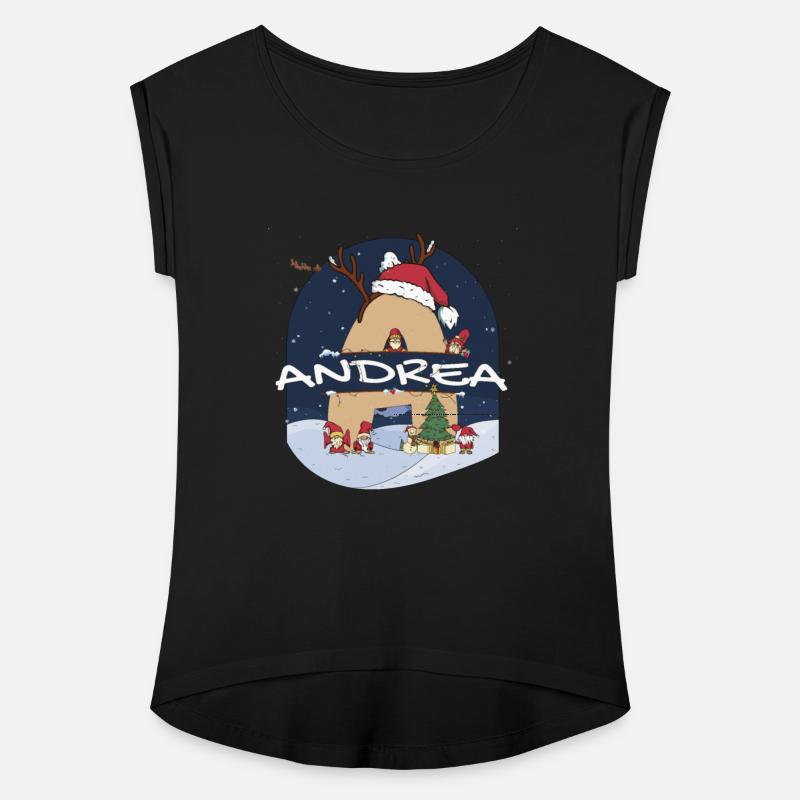 Awesome Andrea Name w Santa Hat in Xmas Theme