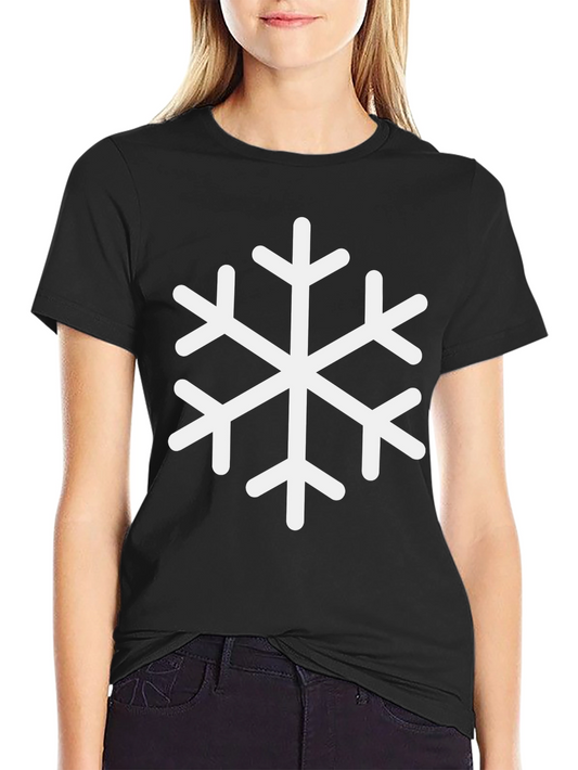 Winter Snowflake Graphic Tee - Classic Black Cotton T-Shirt