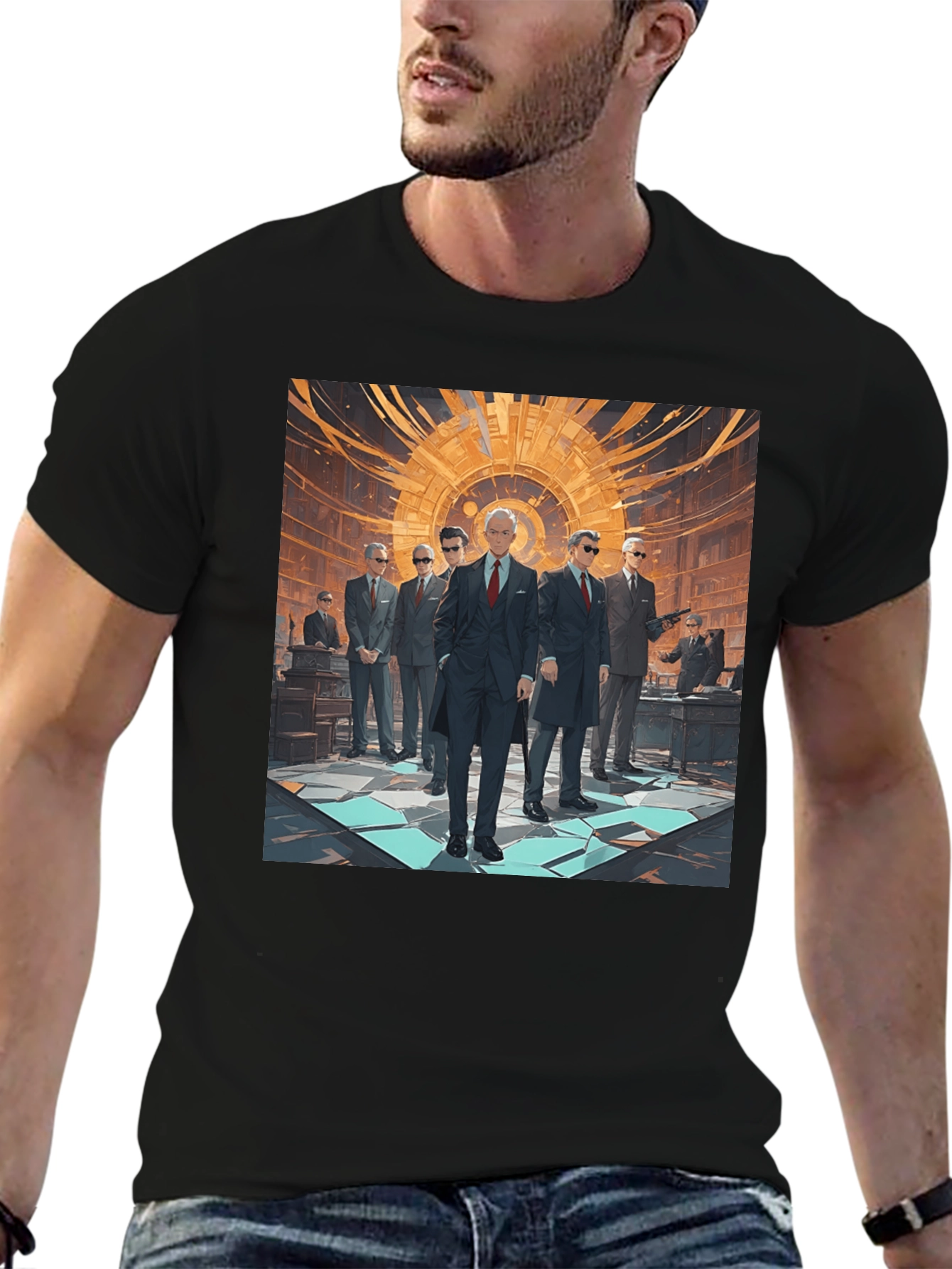 Stylish Graphic Print Crew Neck T-Shirt