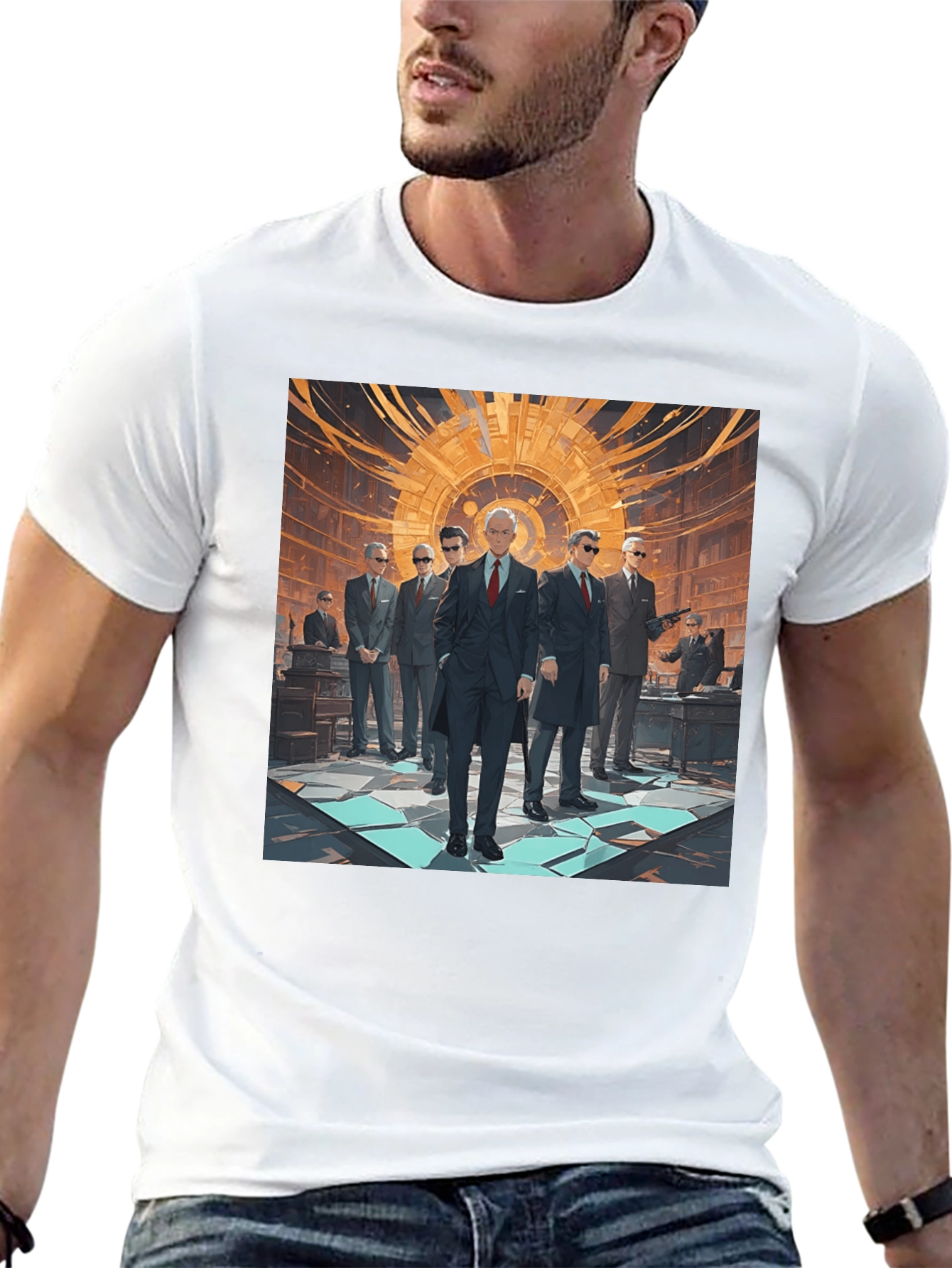 Stylish Graphic Print Crew Neck T-Shirt