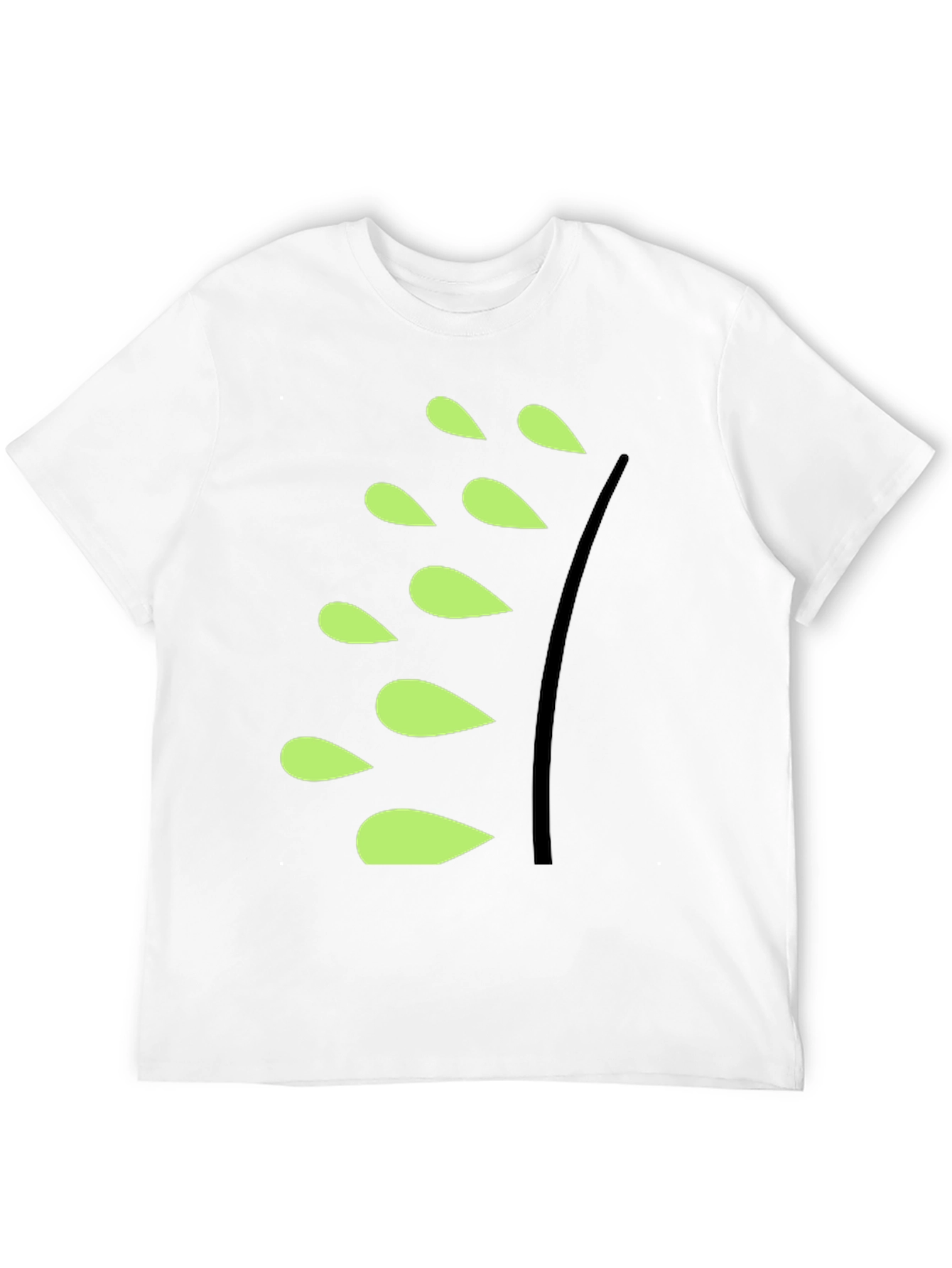 Unique Black T-Shirt with Leaf Design
