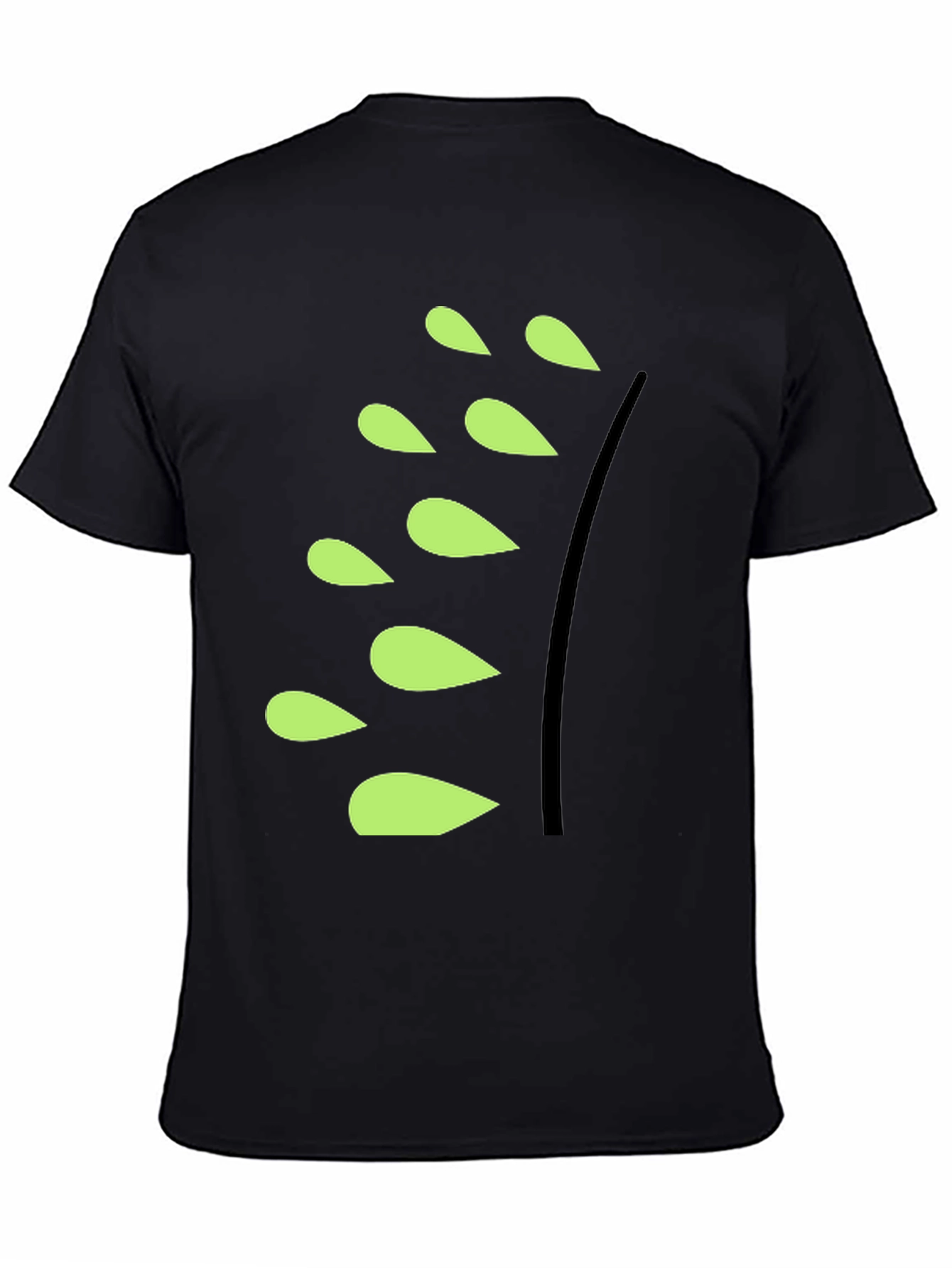 Unique Black T-Shirt with Leaf Design