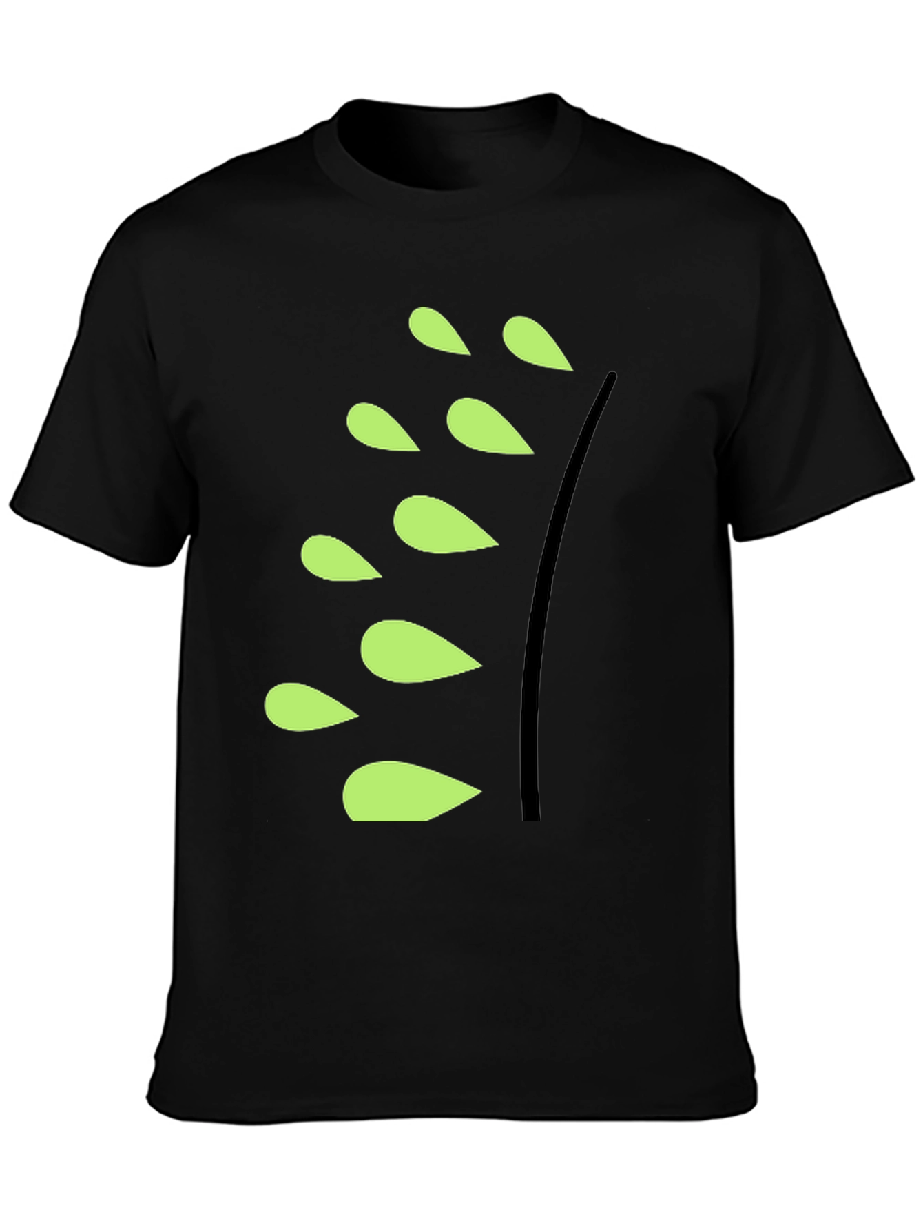 Unique Black T-Shirt with Leaf Design