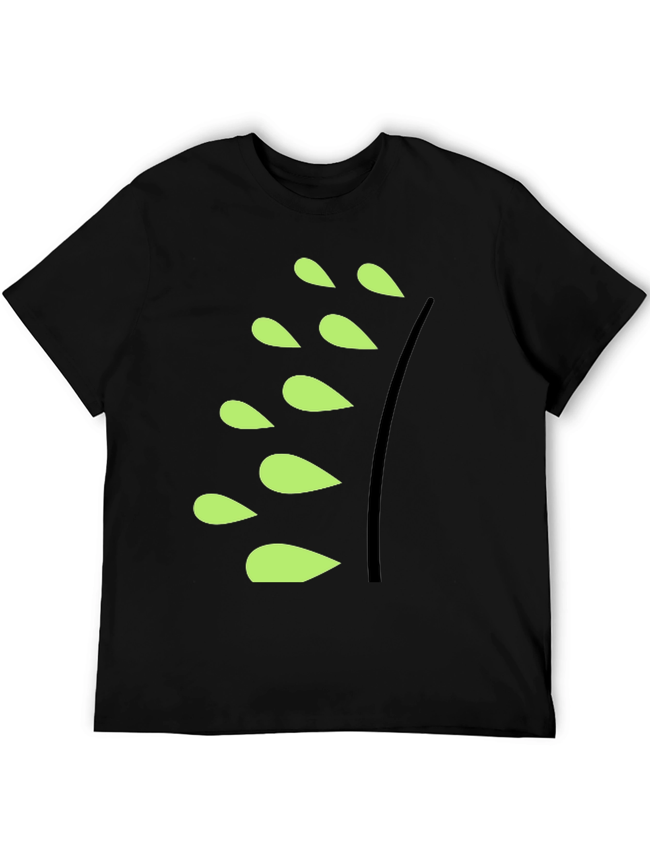 Unique Black T-Shirt with Leaf Design