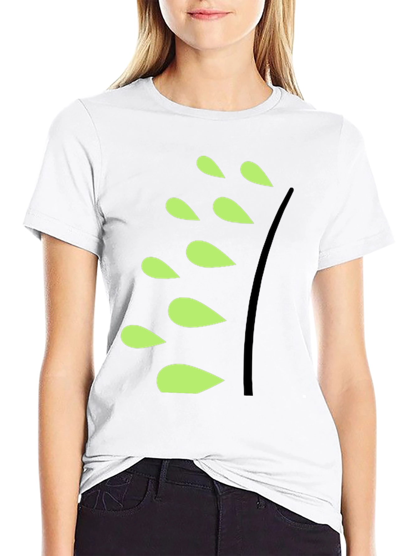 Unique Black T-Shirt with Leaf Design