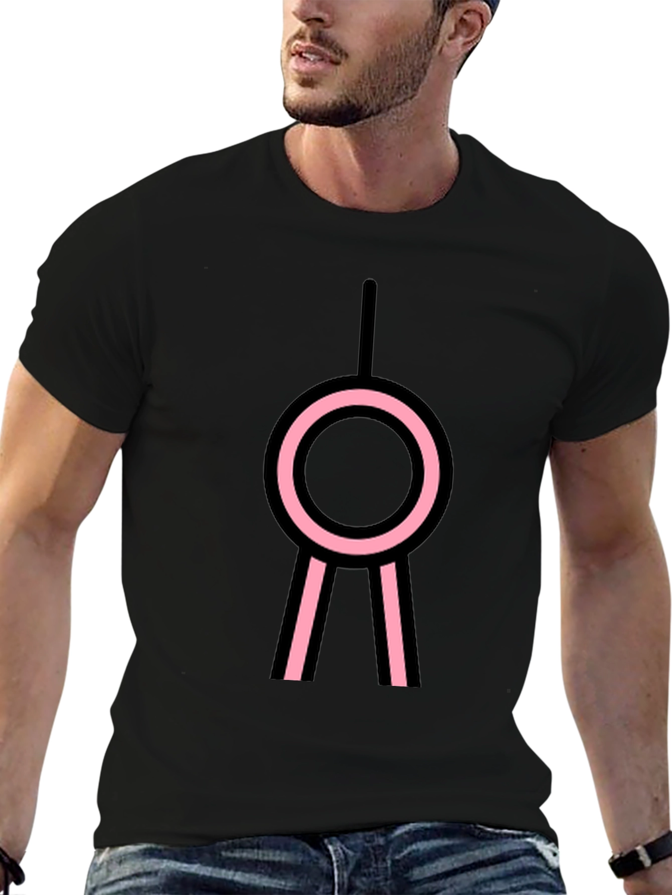 Abstract Symbol Graphic Black T-Shirt