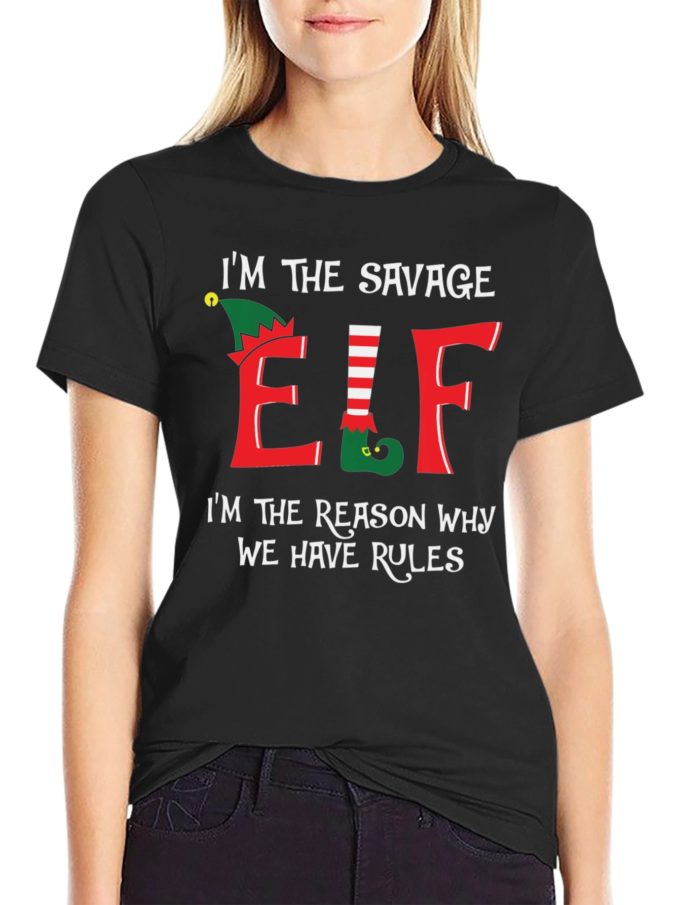 Savage Elf T-Shirt - Christmas Holiday Humor Tee
