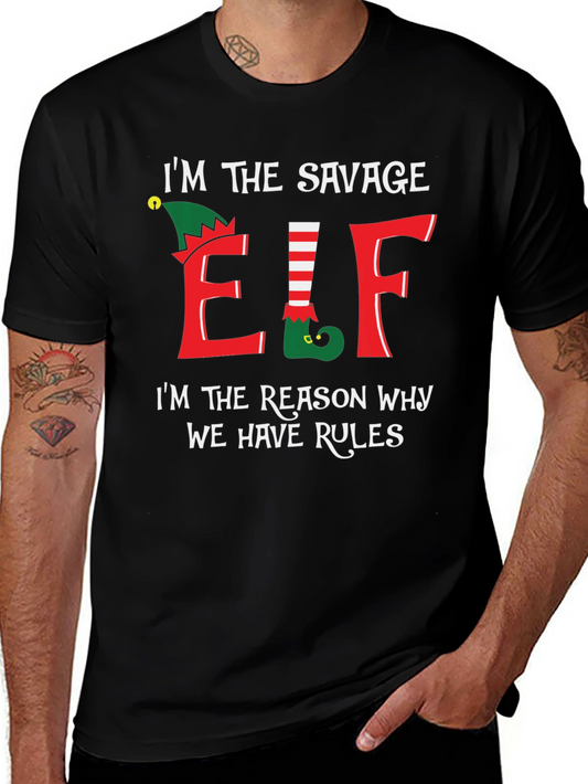 Savage Elf T-Shirt - Christmas Holiday Humor Tee